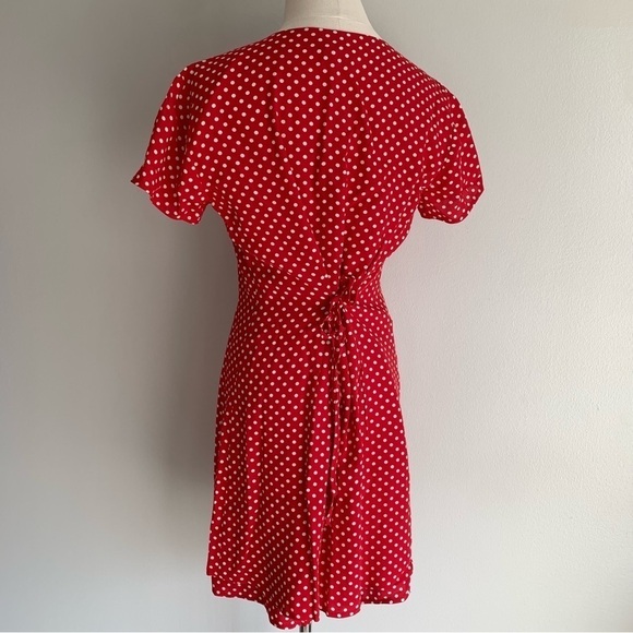 Vtg 90s Y2K The Limited polka dot romper mini dress red white size xs - Picture 2 of 5